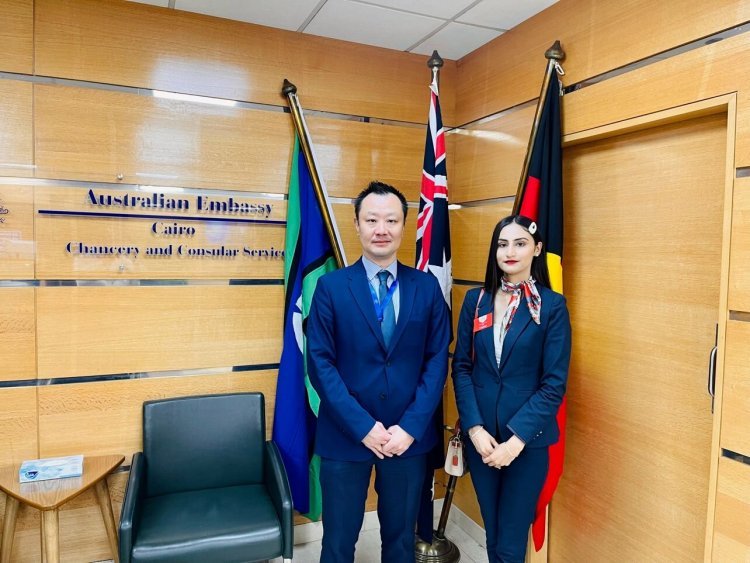 A Nasser Fellowship for International Leadership Graduate meets the Chargé d’Affairs of the Australian Embassy in Egypt