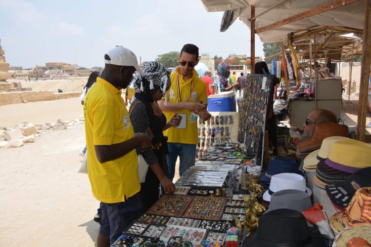 Pyramids tour for youth participating in the Nasser Fellowship for African Leadership