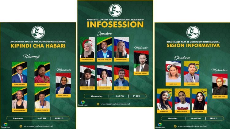 Antes de cerrar el formulario de solicitud... Graduados de Nasser Fellowship para Leadership Internacional  lanzan sesiones informativas en los idiomas oficiales