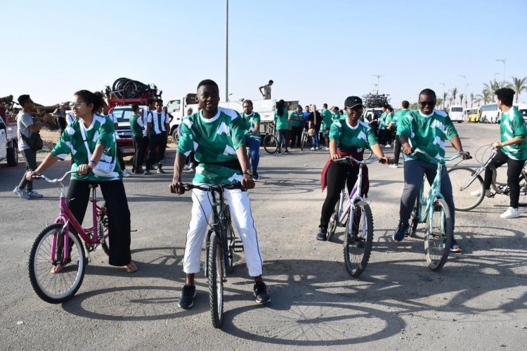 "Youth Delegations" of the Nasser Fellowship for international Leadership participate in the Largest Bicycle Marathon in the New Administrative Capital