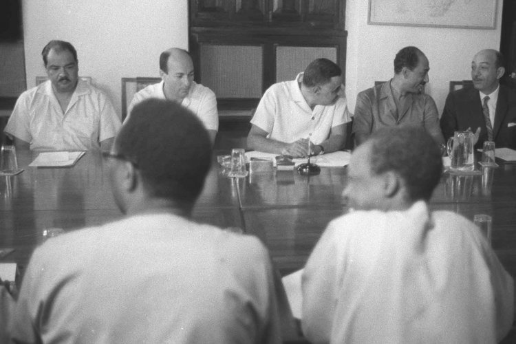 Meeting of the Egyptian and Tanzanian Delegations Led by Abdel Nasser and Julius Nyerere.