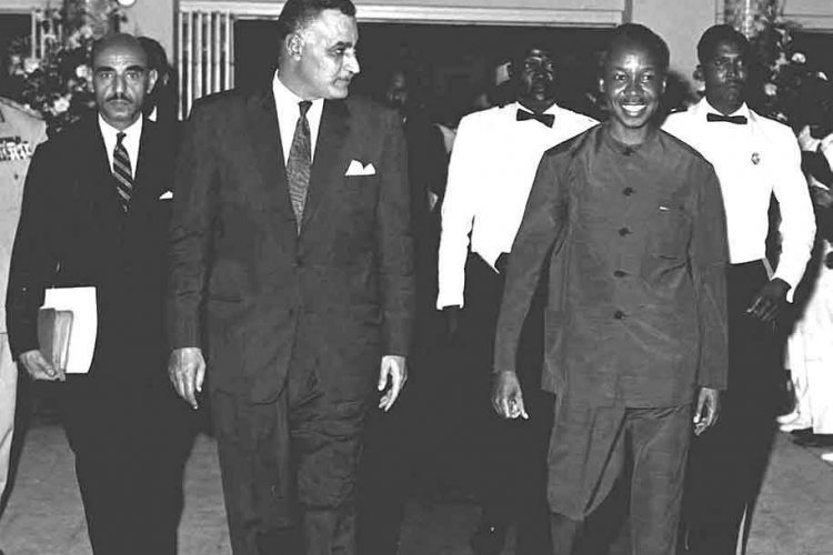 Official Dinner in Honor of President Nyerere for President Nasser and His Accompanying Delegation.