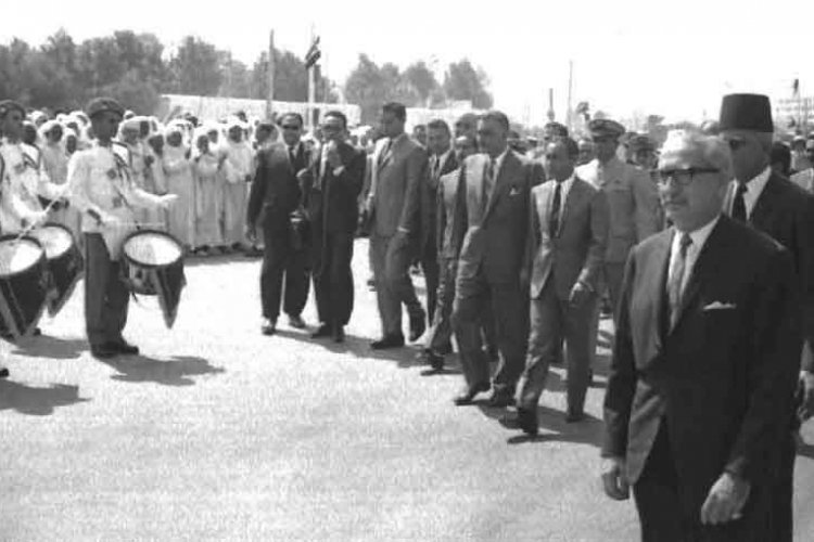 Reception of President Nasser by King Hassan II of Morocco at the Moroccan Guest Palace