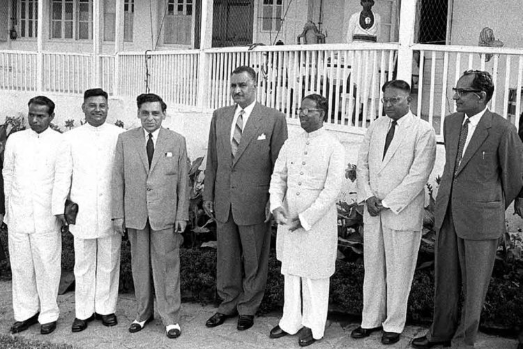 Reception at the Indian Public Library for Abdel Nasser, April 1, 1960.